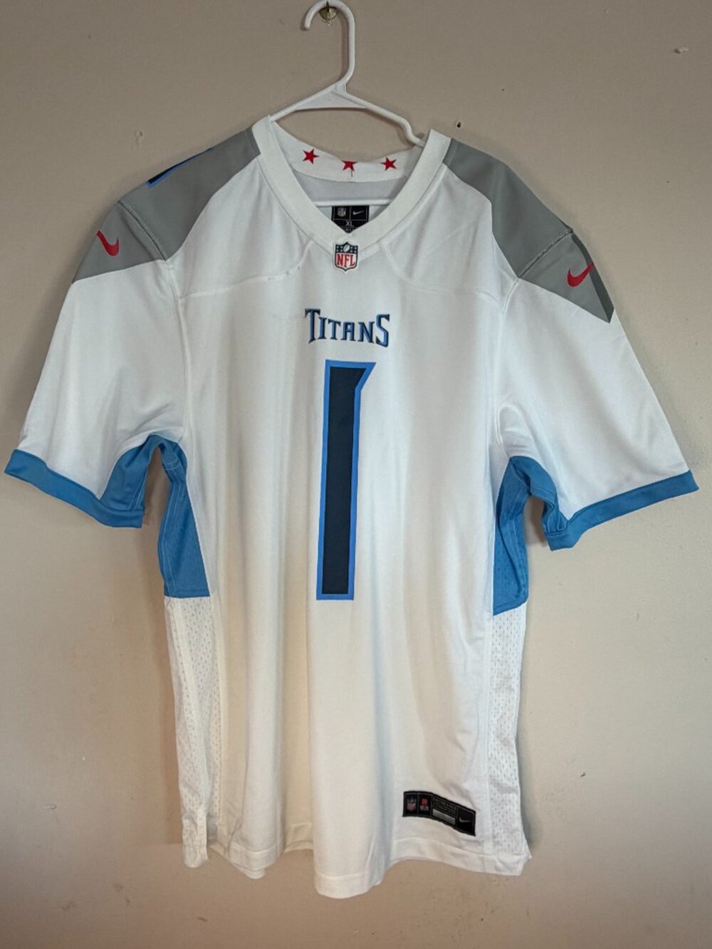 Cam Ward Tennessee Titans Jersey Men's Nike White, Football Jersey
